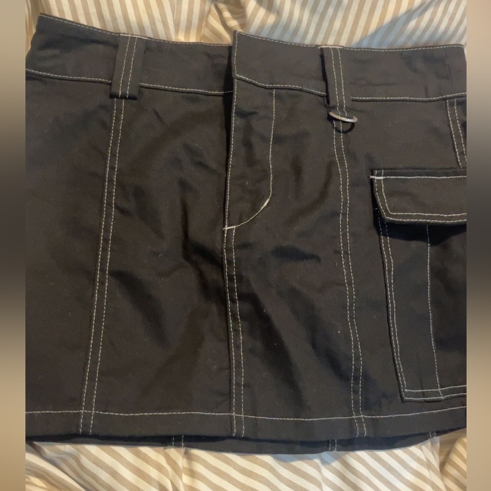 Forever 21 Black Skirt with White Stitch Detail